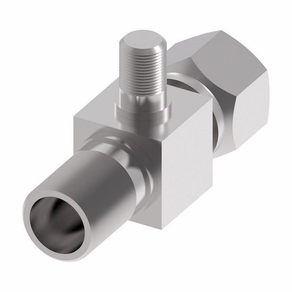 75704 Weatherhead by Danfoss | 757 'E' Series | Bumped Tube O-Ring Service Port Adapter with R134a Low Service Port | 5/8" Tube Size | Steel