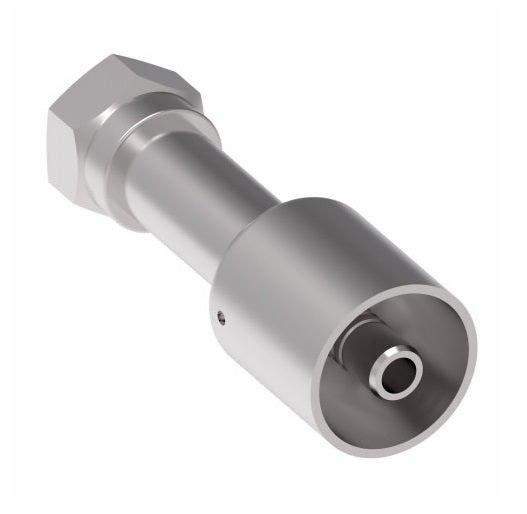 75710E-Z53 Weatherhead by Danfoss | 757 'E' Series | Female Bumped Tube O-Ring Swivel Crimp Fitting | -12 Female Bumped Tube O-Ring x -08 Hose Barb | Steel