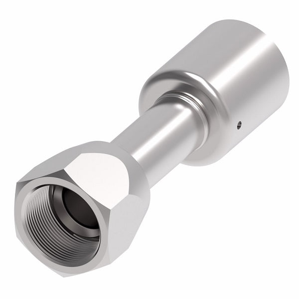 75708E-408 Weatherhead by Danfoss | 757 'E' Series | Female SAE 45° Flare Swivel Crimp Fitting | -08 Female SAE 45° Flare Swivel x -08 Hose Barb | Steel
