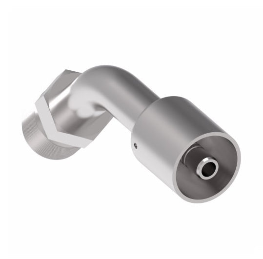 75710E-390 Weatherhead by Danfoss | 757 'E' Series | Male SAE 45° Flare Rigid Crimp Fitting | -10 Male SAE 45° Flare x -08 Hose Barb | Steel