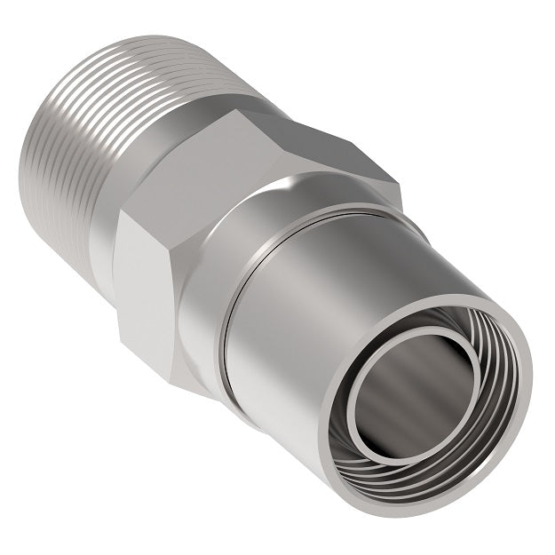 S-1104-1 Weatherhead by Danfoss | Everswage | Male Pipe Crimp Fitting for Everflex Hose | 3/16" Hose Barb x 1/8" Male NPT | 300 Stainless Steel