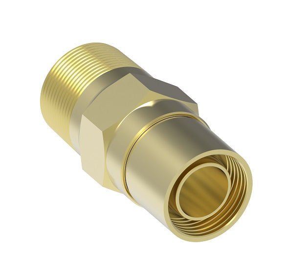 B-1108-2 Weatherhead by Danfoss | Everswage | Male Pipe Crimp Fitting for Everflex Hose | 13/32" Hose Barb x 1/2" Male NPT | Brass
