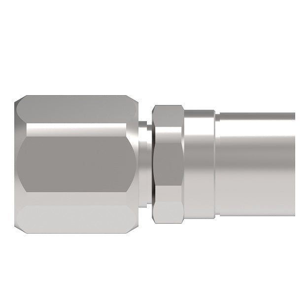 S-1305 Weatherhead by Danfoss | Everswage | Female SAE 37° JIC Swivel Crimp Fitting for Everflex Hose | 1/4" Hose Barb x 5/16" Female SAE 37° JIC Swivel | 300 Stainless Steel