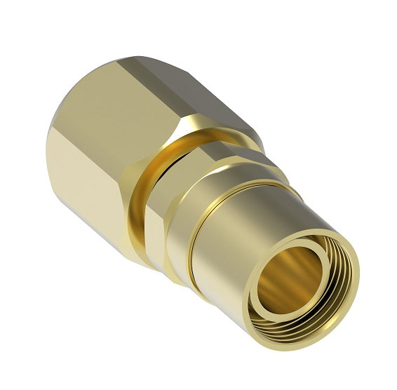 B-1305 Weatherhead by Danfoss | Everswage | Female SAE 37° JIC Swivel Crimp Fitting for Everflex Hose | 1/4" Hose Barb x 5/16" Female SAE 37° JIC Swivel | Brass