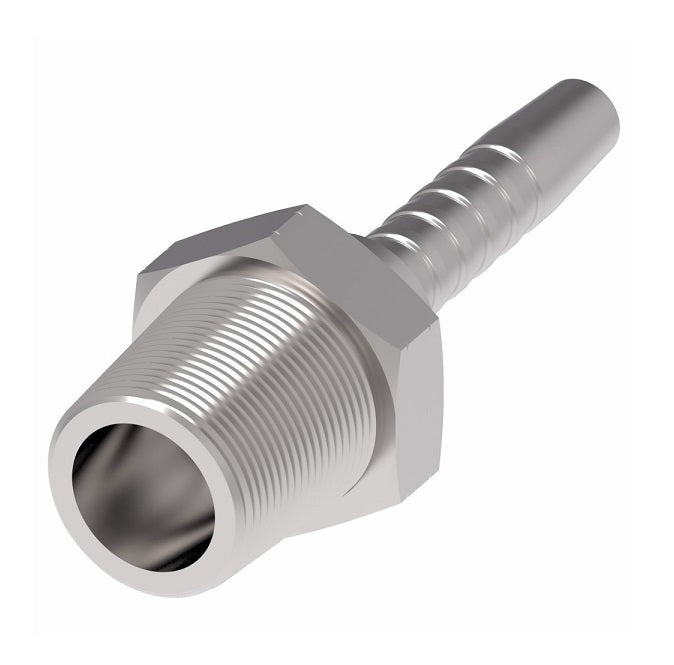 15611-F04-06ZF Winner by Danfoss | Male NPTF Rigid 2-Piece Hose Crimp Fitting | -04 Male NPTF x -06 Hose Barb | Steel