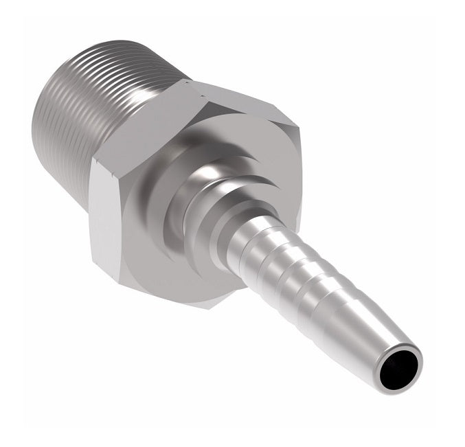 15611-F06-06ZF Winner by Danfoss | Male NPTF Rigid 2-Piece Hose Crimp Fitting | -06 Male NPTF x -06 Hose Barb | Steel