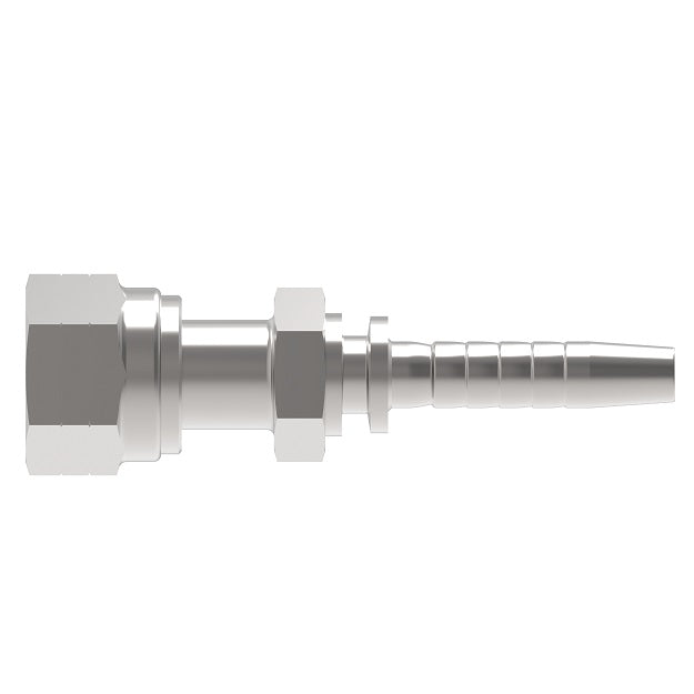24211D-06-06ZF Winner by Danfoss | Female ORS 2-Piece Hose Crimp Fitting (with Backup Hex) | -06 Female O-Ring Face Seal x -06 Hose Barb | Steel