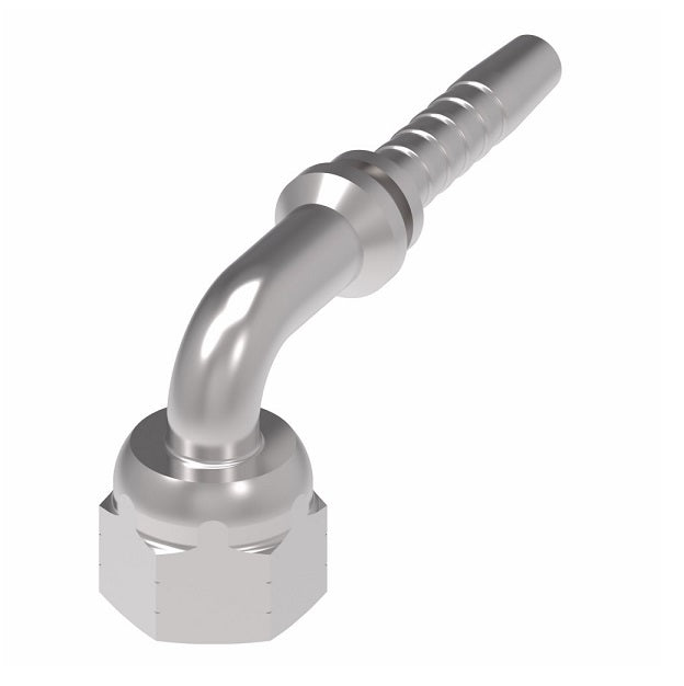 24291-08-08H41ZF Winner by Danfoss | Female ORS Swivel 90° Elbow 2-Piece Hose Crimp Fitting (41mm Drop) | -08 Female O-Ring Face Seal Swivel x -08 Hose Barb | Steel