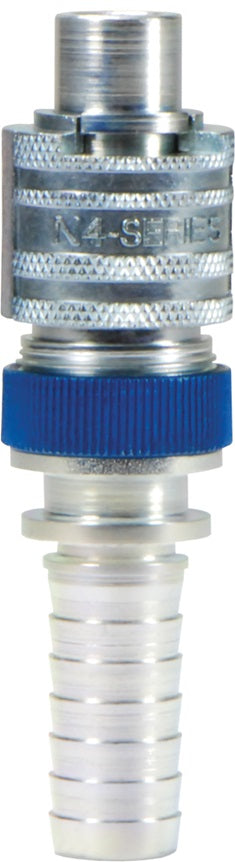 N4S4-LS by Dixon Valve | Pneumatic Quick Disconnect Coupling | Dix-Lock® N-Series | Hose Barb | 1/2" Hose ID x 1/2" Body Size | Plug with Locking Sleeve | Steel