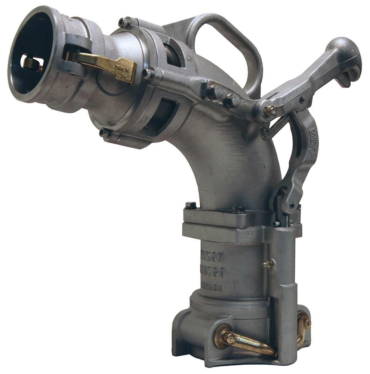 6500B by Dixon Valve | 6500-Series | Self-Locking Drop Elbow | 4" Size | Tightfill Elbow With 3" Coupler Inlet | Aluminum