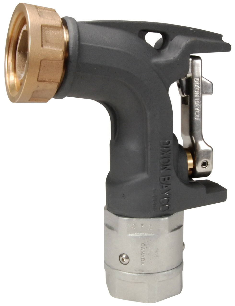 BL064 by Dixon Valve | Ball Nozzle for Bulk Delivery | 1-1/2" Female NPT Inlet | Swivel Quick Fill Nut Outlet | Anodized Aluminum