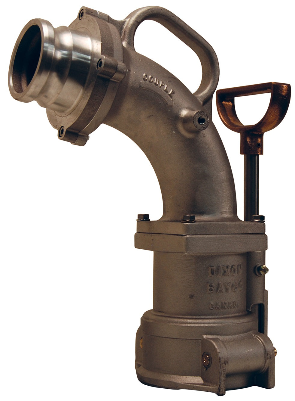 VR6000NP by Dixon Valve | Dual Point Vapor Recovery Elbow | Ball Lever | 3" Male Adapter Outlet, Without Poppet Valve | Aluminum