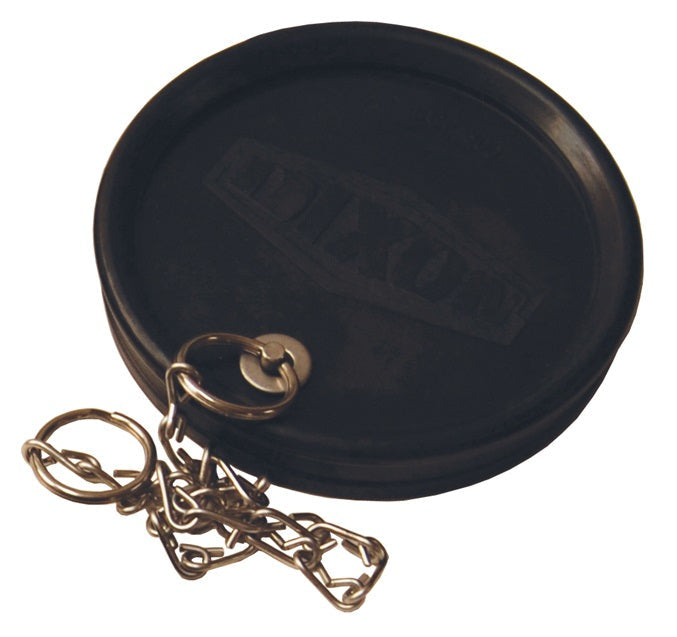 BCP-300 by Dixon Valve | Dust Plug for Dry Disconnect | Bayonet Style | 3" Size | Rubber with Stainless Steel Chain