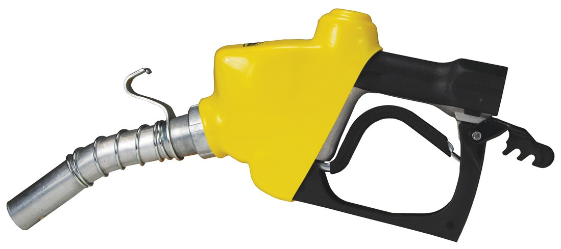 DFN100F by Dixon Valve | Farm and Consumer Diesel Nozzle | 1" NPT Inlet | 1-1/18" Spout Outlet | Yellow Scuff Guard | Aluminum