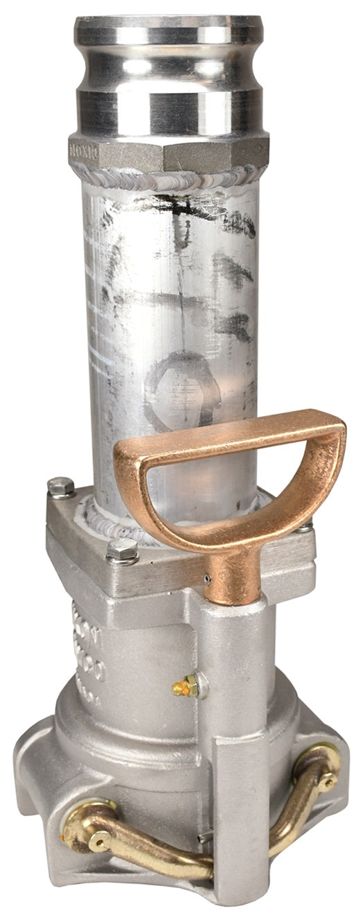 6303 by Dixon Valve | Straight Drop Fuel Delivery Connector | 3" Inlet Size | 4" Top Seal Outlet | 17-5/8" Overall Height | Aluminum