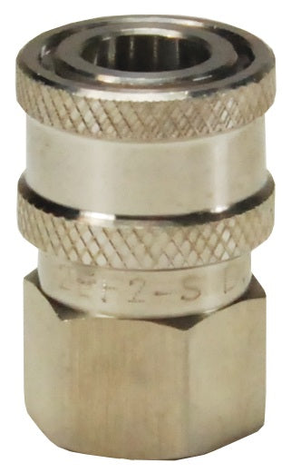 8EF8-S by Dixon Valve | Hydraulic Quick Disconnect Coupling | E-Series | 1" Female NPTF x 1" Straight-Through Interchange | Socket | Nitrile Seal | 303 Stainless Steel