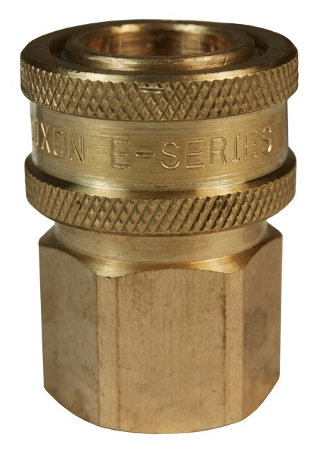 2EBF2-B by Dixon Valve | Hydraulic Quick Disconnect Coupling | E-Series | 1/4" Female BSPP x 1/4" Straight-Through Interchange | Socket | Nitrile Seal | Brass