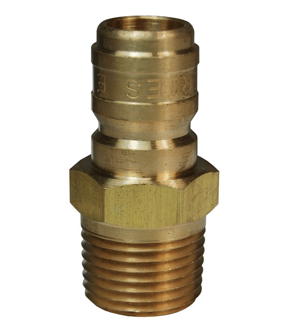 E3M3-B by Dixon Valve | Hydraulic Quick Disconnect Coupling | E-Series | 3/8" Male NPTF x 3/8" Straight-Through Interchange | Plug | Brass