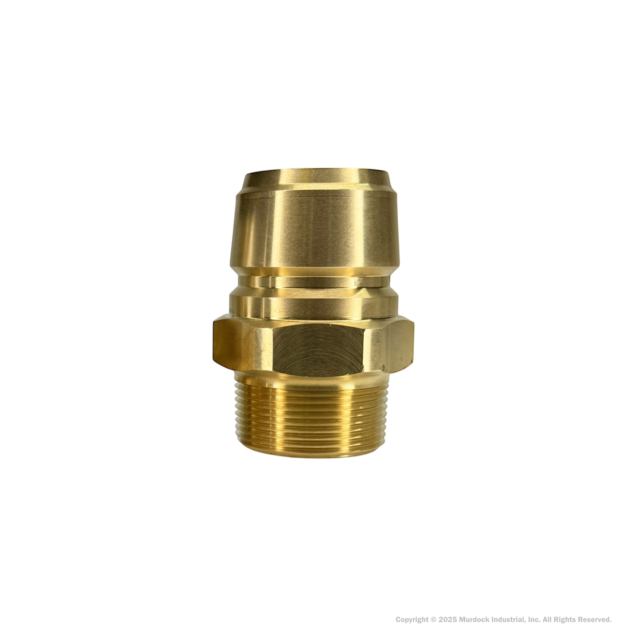 E12M12-B by Dixon Valve | Hydraulic Quick Disconnect Coupling | E-Series | 1-1/2" Male NPTF x 1-1/2" Straight-Through Interchange | Plug | Brass