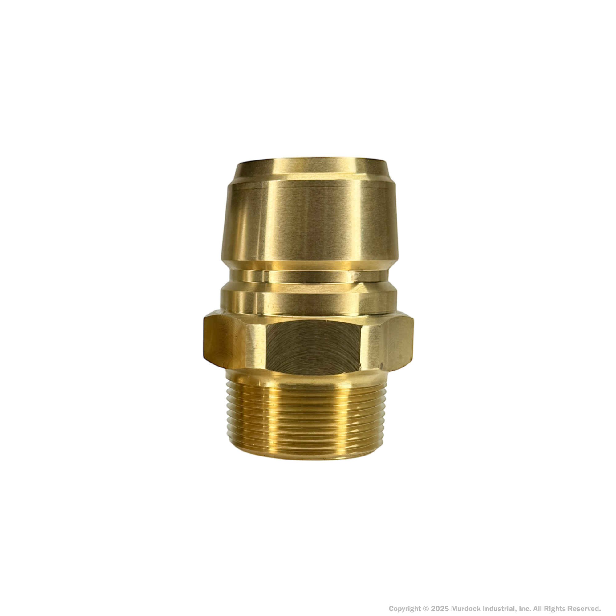 E16M16-B by Dixon Valve | Hydraulic Quick Disconnect Coupling | E-Series | 2" Male NPTF x 2" Straight-Through Interchange | Plug | Brass