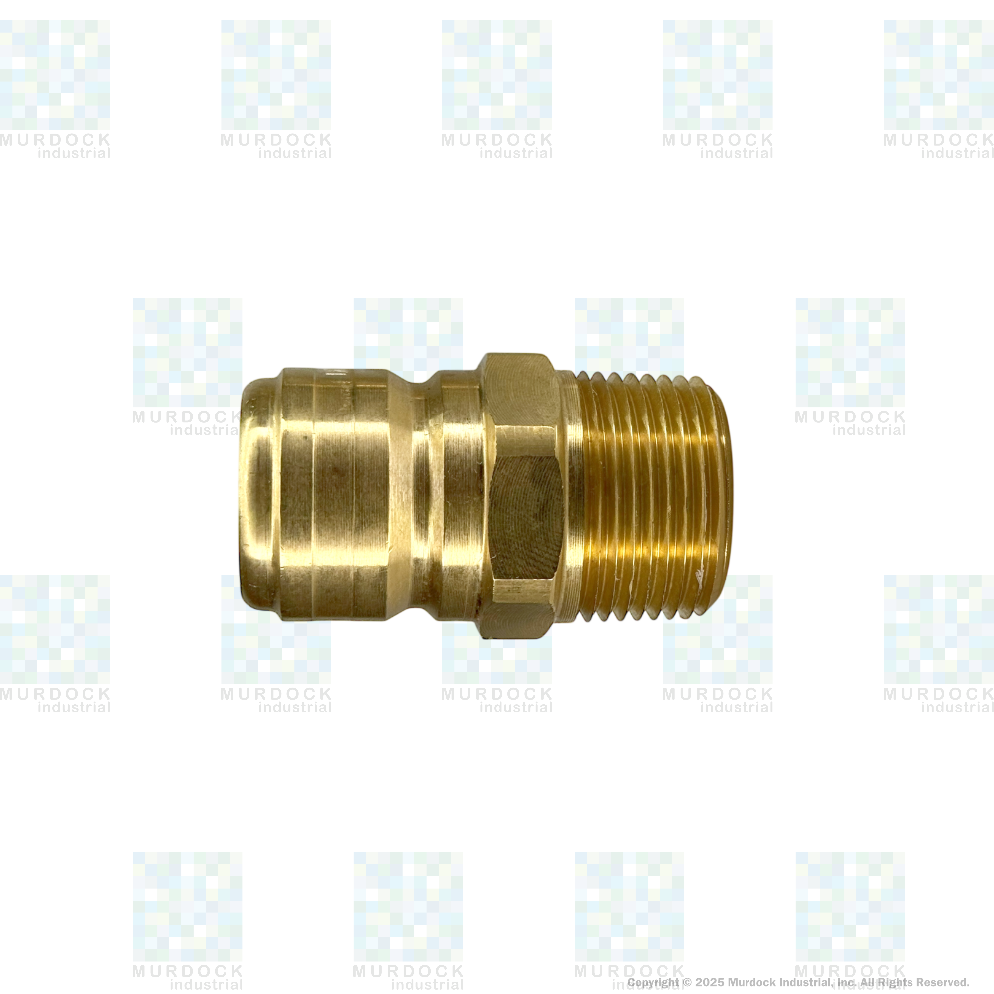 E4M4-B by Dixon Valve | Hydraulic Quick Disconnect Coupling | E-Series | 1/2" Male NPTF x 1/2" Straight-Through Interchange | Plug | Brass