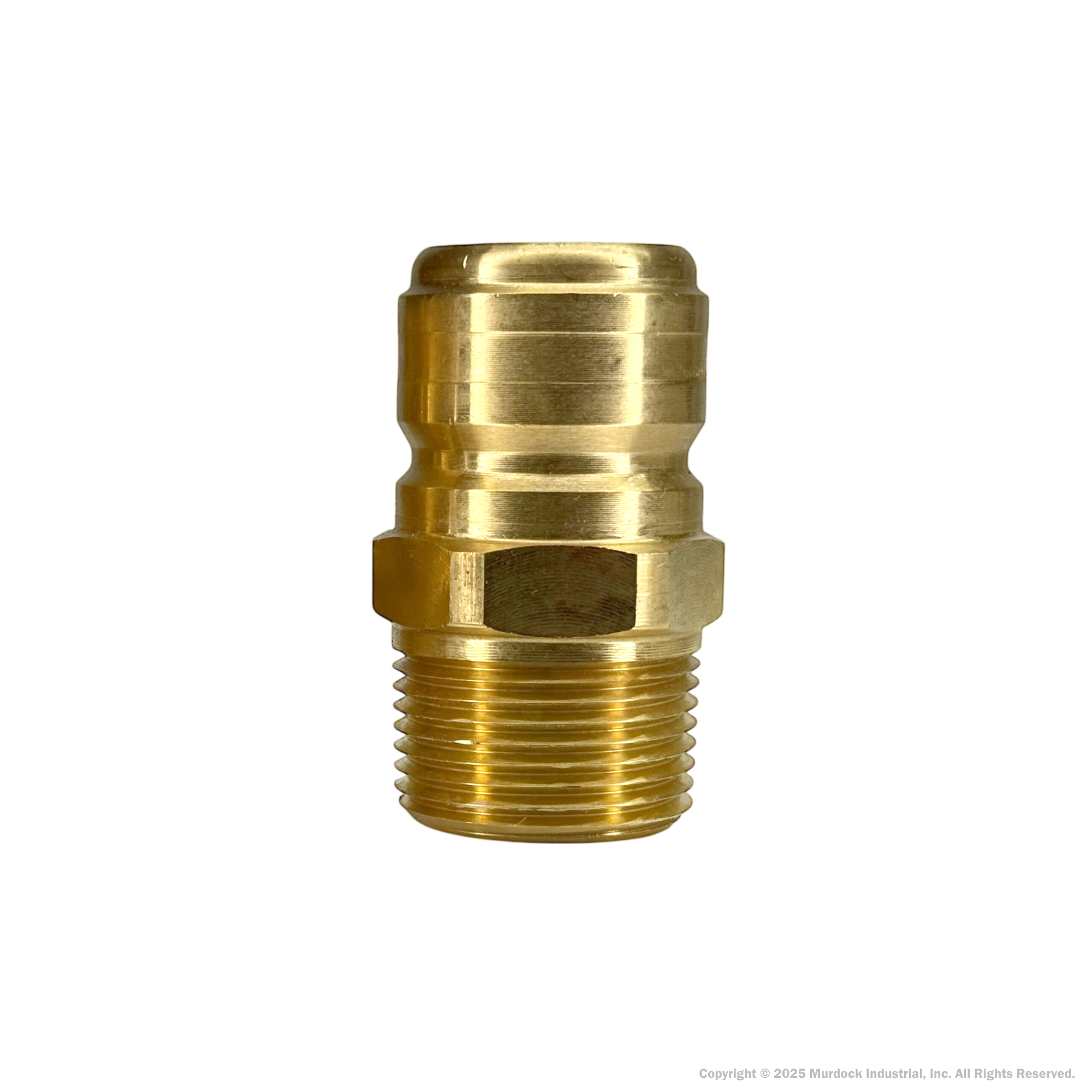 E6M6-B by Dixon Valve | Hydraulic Quick Disconnect Coupling | E-Series | 3/4" Male NPTF x 3/4" Straight-Through Interchange | Plug | Brass