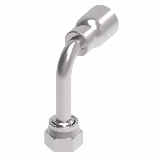 EJ5041-1616S Aeroquip by Danfoss | Female ORS Swivel Long Drop 90° Elbow 100R5 Crimp Fitting | FJ Series | -16 Female O-Ring Face Seal Swivel x -16 Hose Barb | Steel