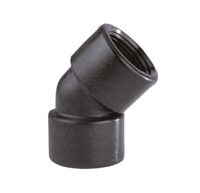 EL100-45 by Banjo | Pipe Fitting | 1" Female NPT x 1" Female NPT | 45° Elbow | 300 PSI | Polypropylene | Pack of 10
