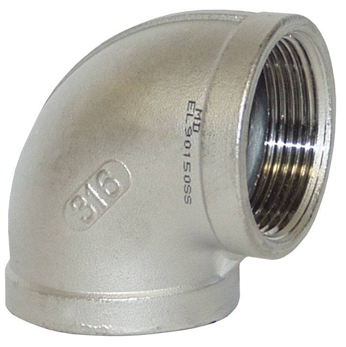 EL90300SS by Dixon Valve | Pipe Adapter | 90° Elbow | 3" Female NPT x 3" Female NPT | 150# 316 Stainless Steel