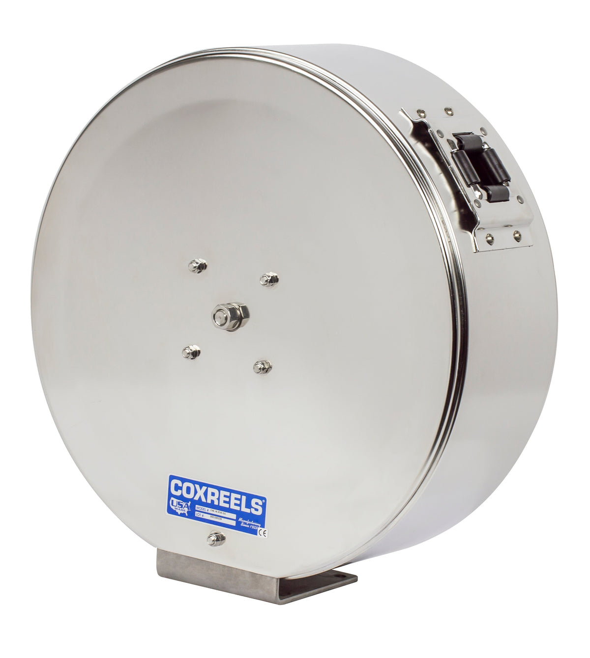ENML-N-425-SS by Coxreels | EN-SS Series | 2,500 PSI Enclosed Spring Driven Hose Reel | 1/2" Hose ID, 1/2" FNPT Inlet | Stainless Steel | 25ft Capacity, Hose Not Included