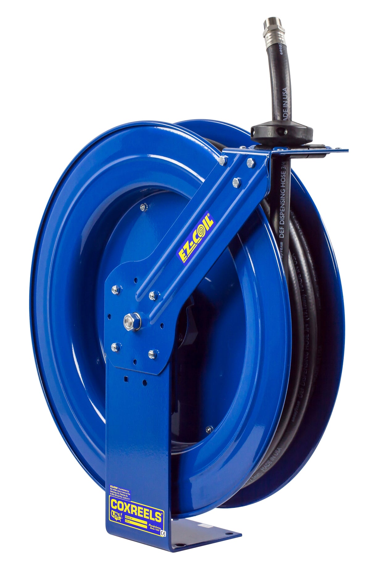 EZ-SH-550-DF-BBX by Coxreels | EZ-SH-DEF Series | 300 PSI EZ-Coil Safety Spring Driven Hose Reel for DEF | 3/4" Hose ID, 3/4" FNPT Inlet x 3/4" MNPT Hose End | Steel | 50ft EPDM Hose Included