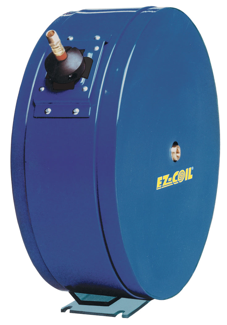 EZ-ENH-150 by Coxreels | EZ-EN Series | 5,000 PSI Enclosed EZ-Coil Safety Spring Driven Hose Reel for Grease & Hydraulic Oil | 1/4" Hose ID, 1/4" FNPT Inlet x 1/4" MNPT Hose End | Steel | 50ft Rubber Hose Included