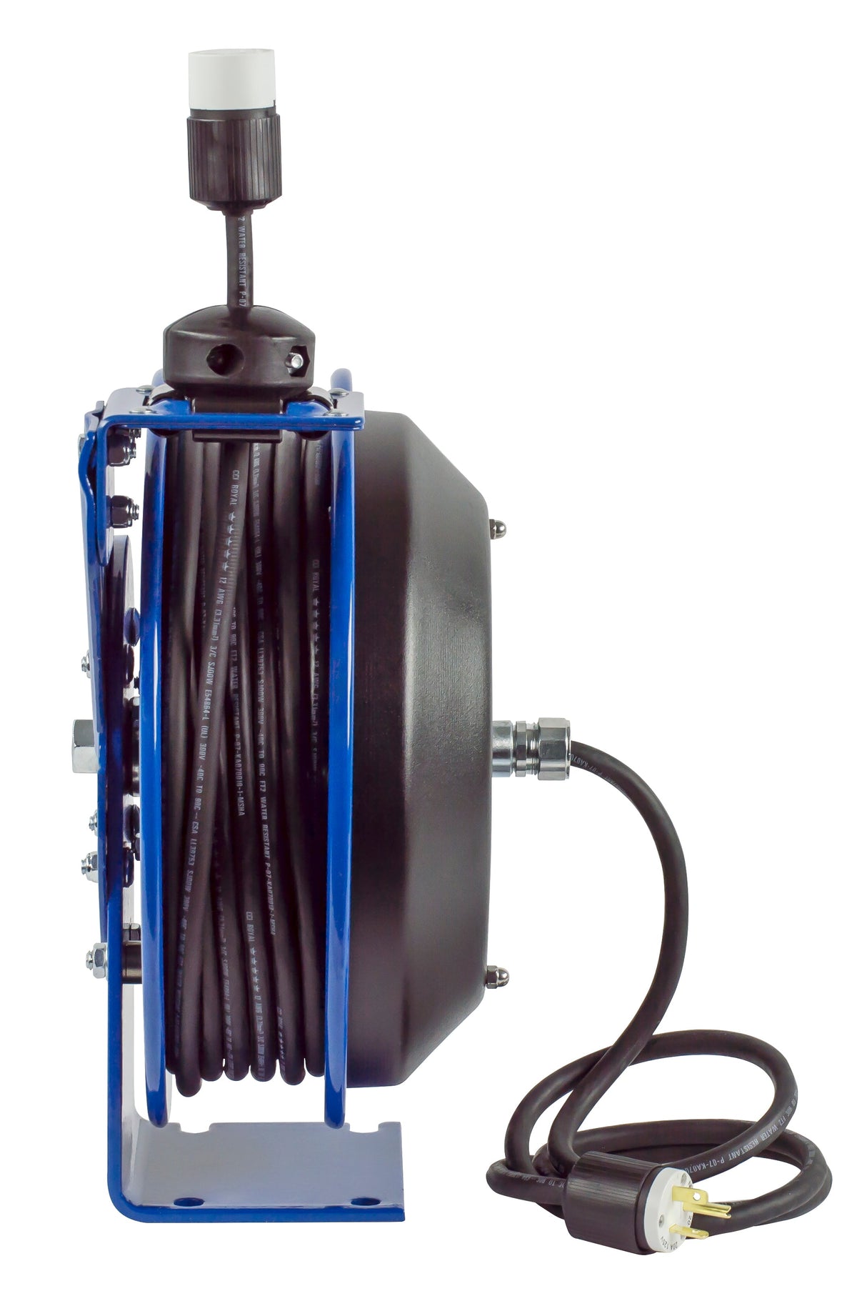EZ-PC13-5016-A by Coxreels | EZ-PC Series | EZ-Coil Safety Spring Driven Power Cord Reel with Single Industrial Receptacle | 16/3 SJO Cord, 13A, 115V | Steel | 50ft Cord Included