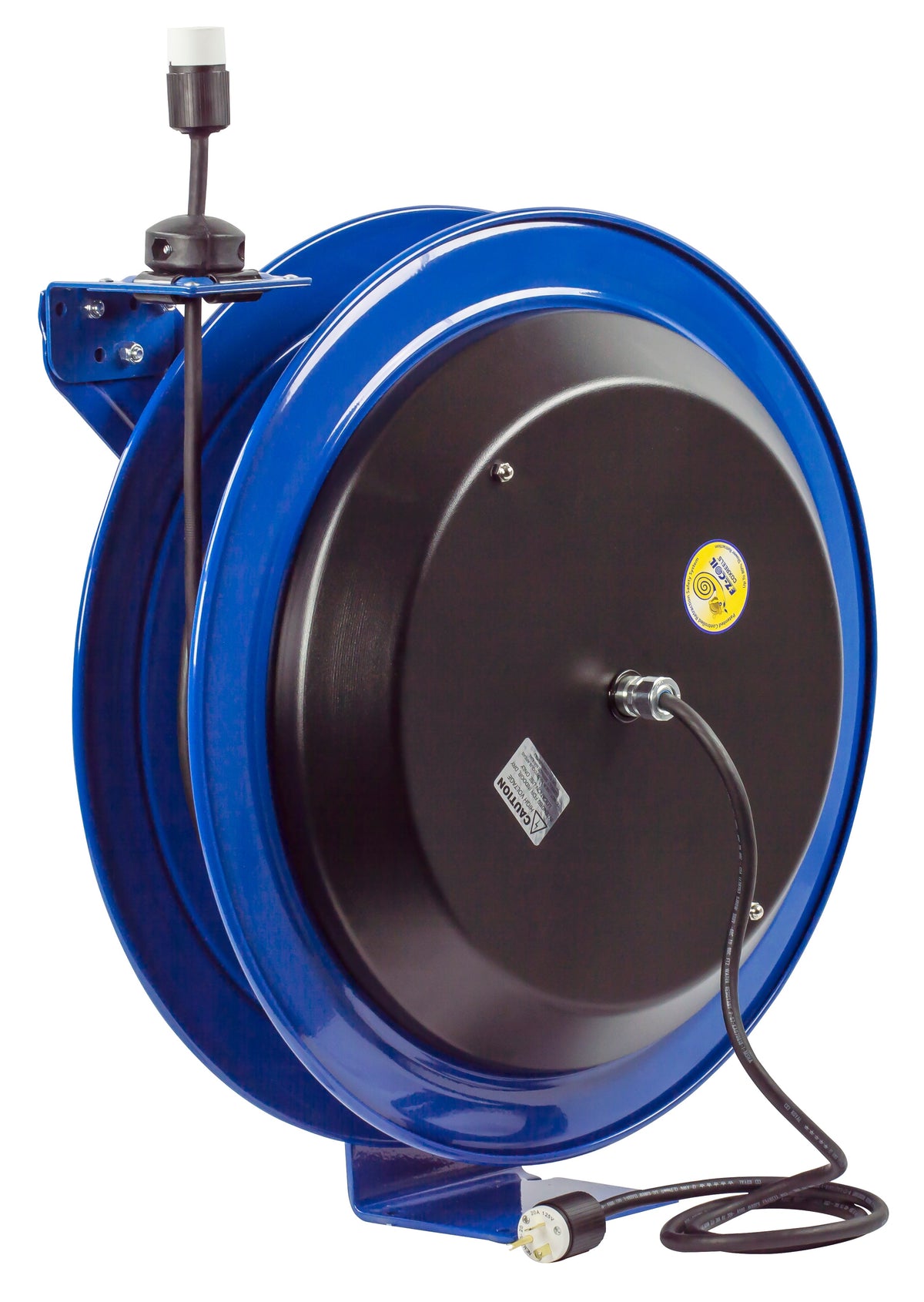 EZ-PC24-0016-A by Coxreels | EZ-PC Series | EZ-Coil Safety Spring Driven Power Cord Reel with Single Industrial Receptacle | 16/3 SJO Cord, 13A, 115V | Steel | 100ft Cord Included