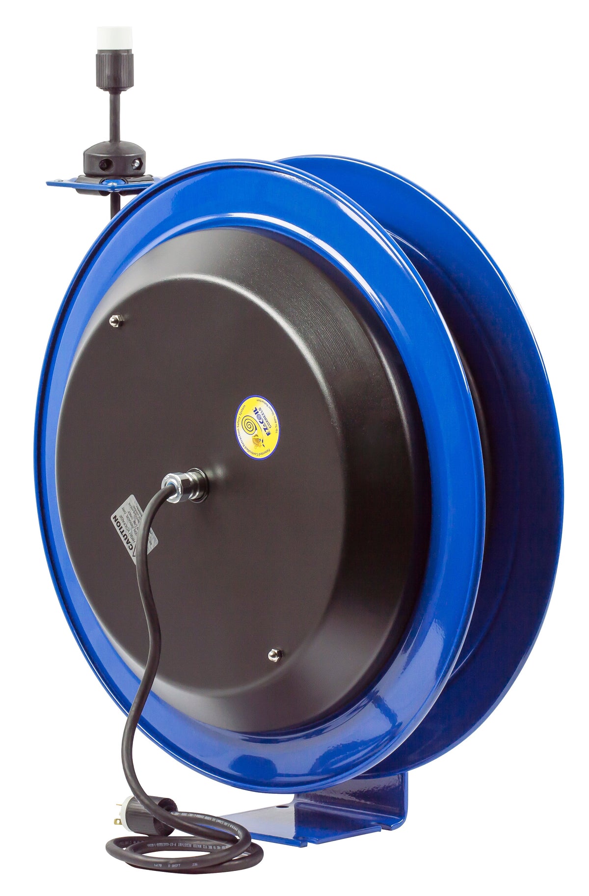 EZ-PC24-0016-A by Coxreels | EZ-PC Series | EZ-Coil Safety Spring Driven Power Cord Reel with Single Industrial Receptacle | 16/3 SJO Cord, 13A, 115V | Steel | 100ft Cord Included
