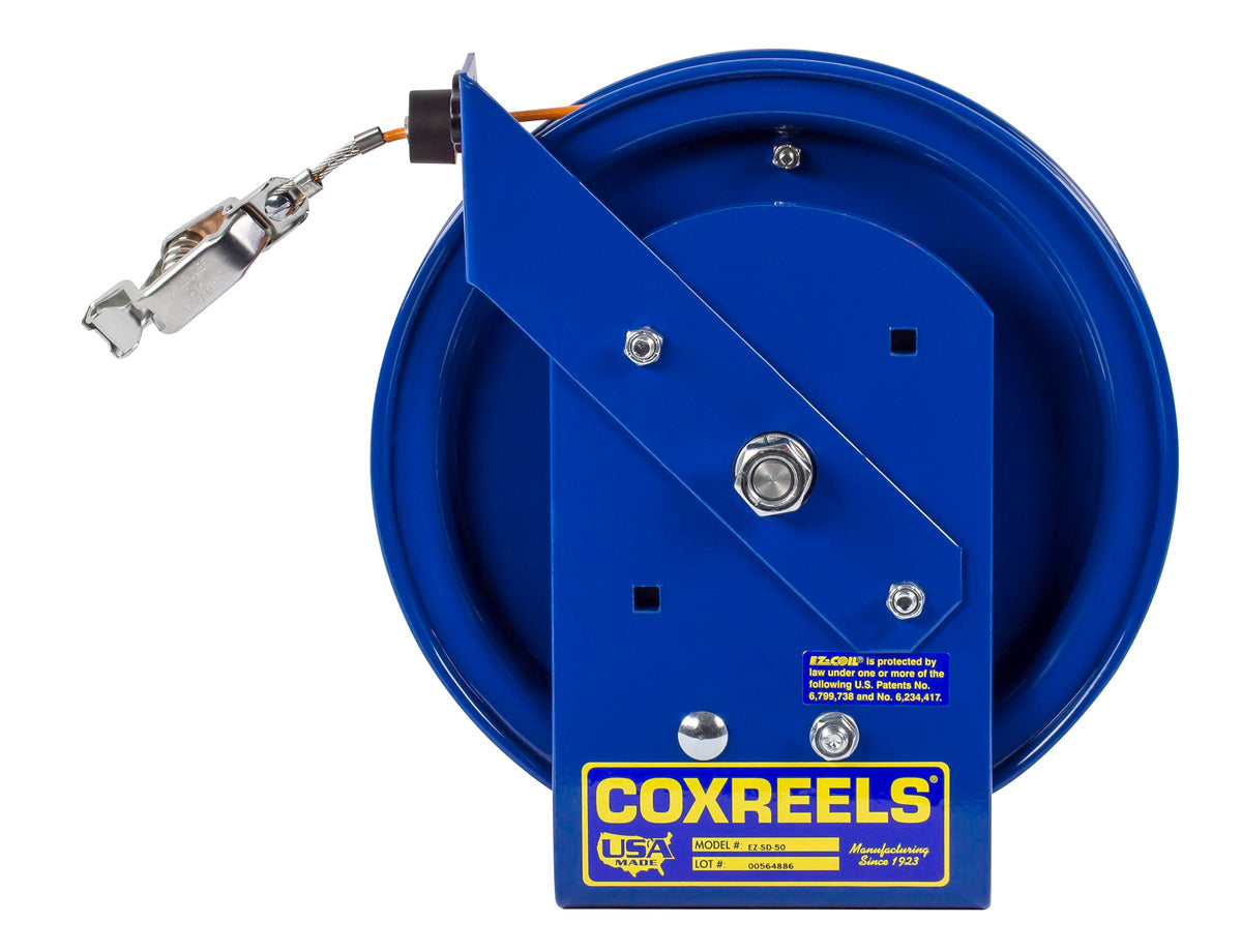 EZ-SD-100-1 by Coxreels | EZ-SD Series | EZ-Coil Safety Spring Driven Static Discharge Cable Reel | 5/32" Cable | Steel | 100ft Cable Included