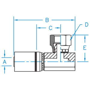 F-BSPX90B-08-08 by Kurt Hydraulics | Female British Standard Pipe 60 Degree Cone | 90 Degree | Block Style | Swivel | for 1/2" Hose ID