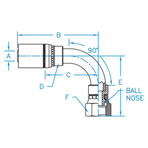 F-DINHX90-06-22 by Kurt Hydraulics | Female DIN Heavy Universal Seat | 90 Degree Tube | Swivel | for 3/8" Hose ID
