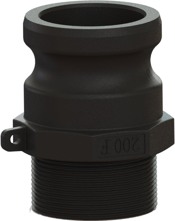 F-PP-100 by Campbell Fittings | Standard Cobra Cam & Groove Coupling | Type F | 1" Adapter x 1" Male NPT Thread | Poly-Glass