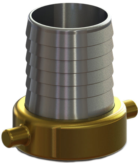 FAB-400 by Campbell Fittings | Import Suction Hose Coupling | Female Shank | 4" Female NPSM Thread x 4" Hose Shank | Nut: Brass | Aluminum Shank