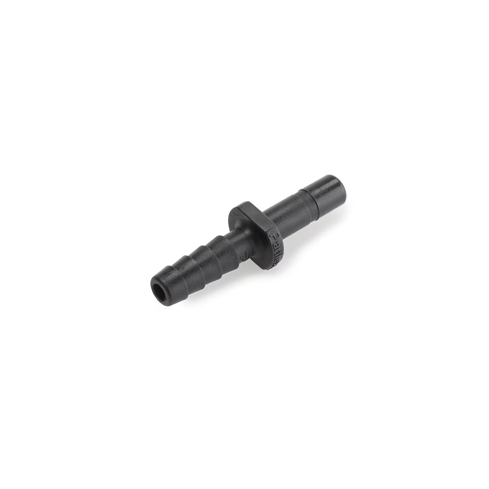 FB6TCB4 by Parker | TrueSeal™ Accessories | 3/8" Tube Stem Connector x 1/4" Barb | 1.82" Length | Straight | Black | Kynar® | Pack of 25