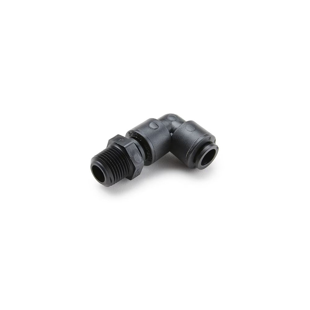 FB6MES6-HBLK by Parker | TrueSeal™ Threaded Fittings | 3/8" Tube OD x 3/8" Male NPTF Thread | 90° Elbow | Black | Kynar®
