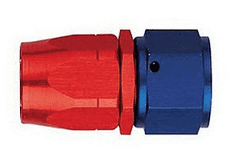FBM1013 (FCM1013) Eaton Aeroquip® -08 Reusable S.A.E. 37° (JIC/AN) Swivel Straight Fitting - Red/Blue Anodized Aluminum
