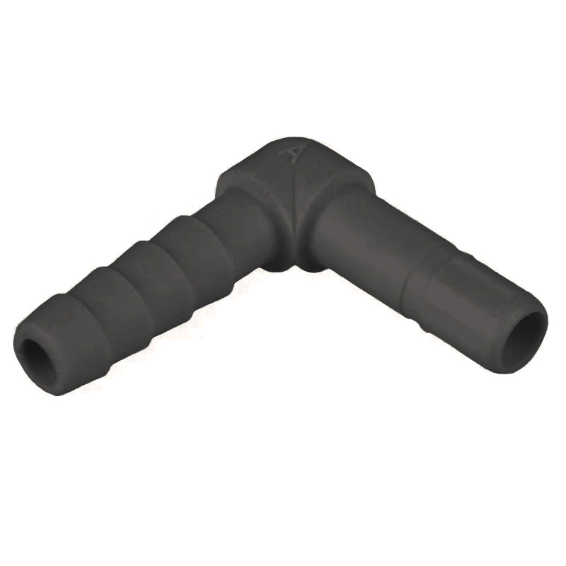 FB4TEB4 by Parker | TrueSeal™ Accessories | 1/4" Tube Size x 1/4" Barb | 90° Elbow | Black | Kynar® | Pack of 25