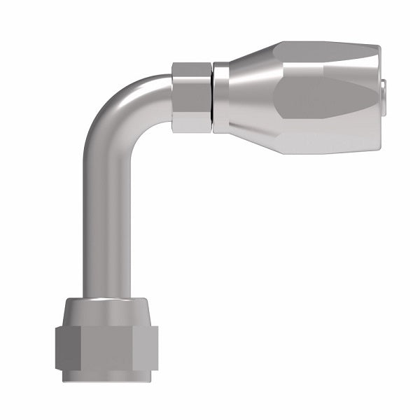 FC5142-0808S Aeroquip by Danfoss | 2 Wire Hi-Pac Female 37° JIC Swivel Long Drop 90° Elbow Reusable Hose Fitting for Braided Hydraulic Hose | FC Series | -08 Female 37° JIC Swivel -08 Reusable Hose End | Steel
