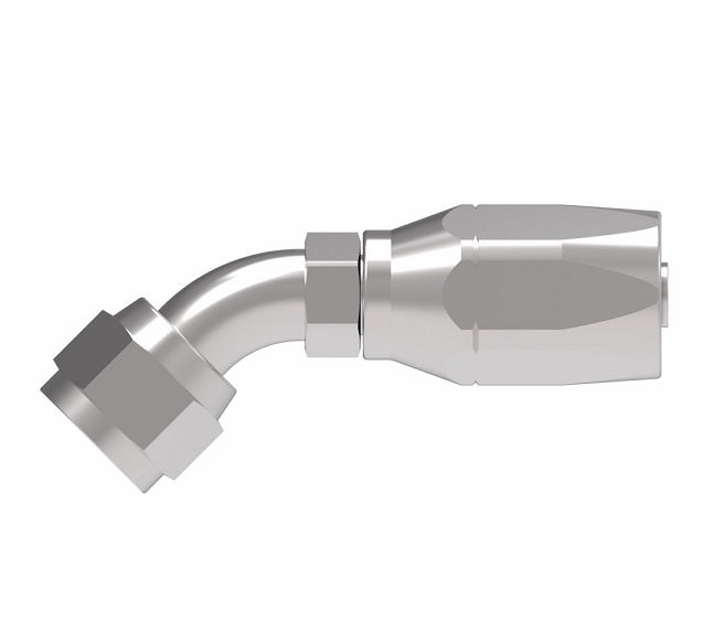 FC5144-0808S Aeroquip by Danfoss | 2 Wire Hi-Pac Female 37° JIC Swivel 45° Elbow Reusable Hose Fitting for Braided Hydraulic Hose | FC Series | -08 Female 37° JIC Swivel x -08 Reusable Hose End | Steel