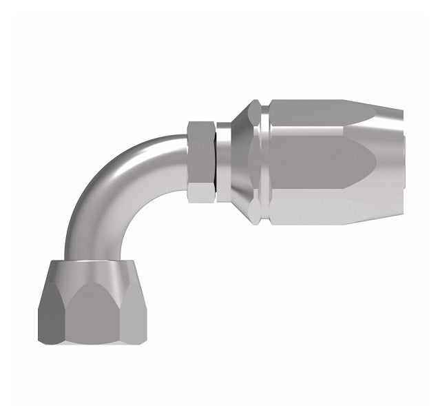 FC5992-1008S Aeroquip by Danfoss | Female 37° JIC Swivel Short Drop 90° Elbow 100R2 TTC Reusable Hose Fitting | FC Series | -10 Female 37° JIC Swivel x -08 Reusable Hose End | Steel