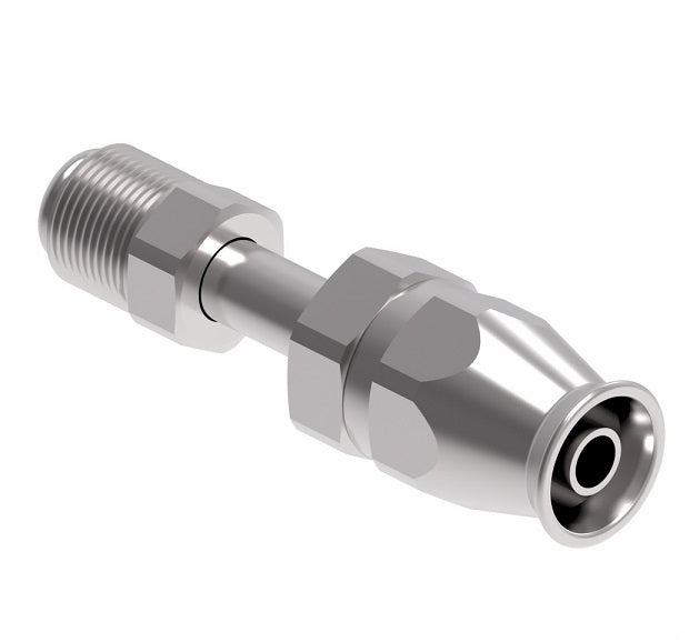 FC9062-0404S Aeroquip by Danfoss | Male SAE Inverted Flare Super Gem PTFE Reusable Hose Fitting | FC Series | -04 Male SAE Inverted Flare x -04 Reusable Hose End | Steel