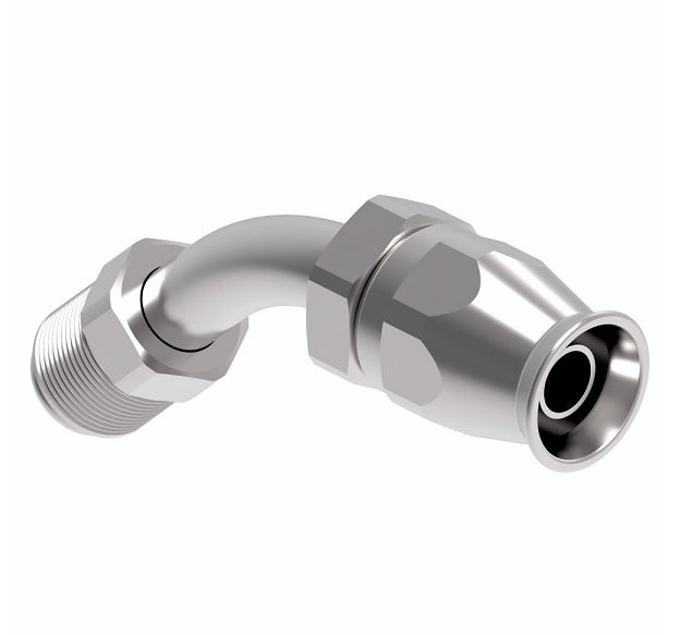 FC9063-1010S Aeroquip by Danfoss | Male SAE Inverted Flare 45° Elbow Super Gem PTFE Reusable Hose Fitting | FC Series | -10 SAE Male SAE Inverted Flare x -10 Reusable Hose End | Steel
