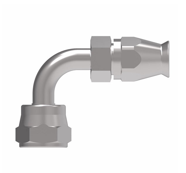 FC9171-0606S Aeroquip by Danfoss | Female SAE 45° Swivel 90° Elbow Super Gem PTFE Reusable Hose Fitting | FC Series | -06 Female SAE 45° Swivel x -06 Reusable Hose End | Steel